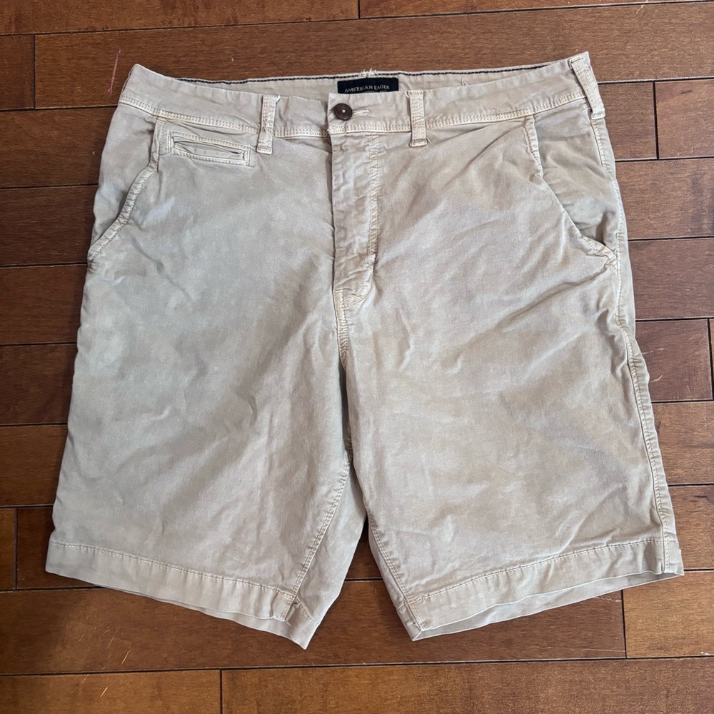 American Eagle Outfitters Tan Flat-Front Men's Shorts